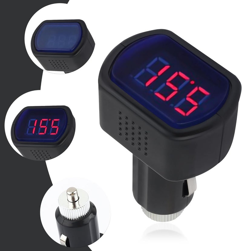 Stacool Car LED Cigarette Lighter Voltage Meter,Digital Display Car Battery Monitor 12V,Universal Electric Battery Voltage Meter Car Accessories for Most Cars Trucks SUVs Motorcycles (2PCS) - Image 3